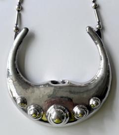 Graziella Laffi Sculptural Sterling Silver Necklace and Earrings Set by Graziella Laffi - 4191276