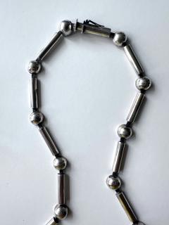 Graziella Laffi Sculptural Sterling Silver Necklace and Earrings Set by Graziella Laffi - 4191279