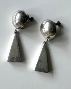 Graziella Laffi Sculptural Sterling Silver Necklace and Earrings Set by Graziella Laffi - 4191280