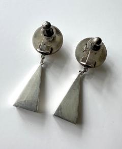 Graziella Laffi Sculptural Sterling Silver Necklace and Earrings Set by Graziella Laffi - 4191281