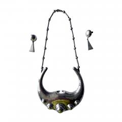 Graziella Laffi Sculptural Sterling Silver Necklace and Earrings Set by Graziella Laffi - 4191300