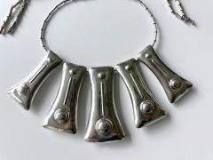 Graziella Laffi Sculptural Sterling Silver Necklace and Earrings Suite by Graziella Laffi - 4183997