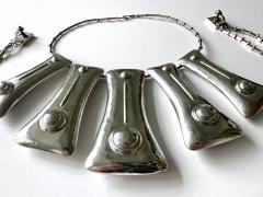 Graziella Laffi Sculptural Sterling Silver Necklace and Earrings Suite by Graziella Laffi - 4183999