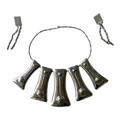 Graziella Laffi Sculptural Sterling Silver Necklace and Earrings Suite by Graziella Laffi - 4185548