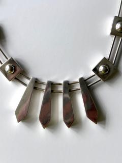 Graziella Laffi Sculptural Sterling Silver Necklace and Earrings Suite by Graziella Laffi - 4186212