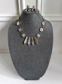 Graziella Laffi Sculptural Sterling Silver Necklace and Earrings Suite by Graziella Laffi - 4186227