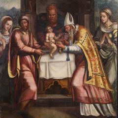 Great 16th century Italian painting on panel The Circumcision of Jesus - 4324274