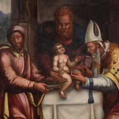 Great 16th century Italian painting on panel The Circumcision of Jesus - 4324275
