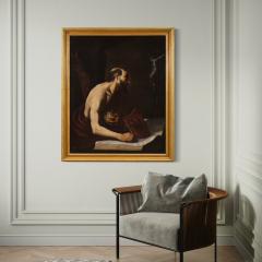 Great 17th century Caravaggesque painting Saint Jerome in his Study - 3932084