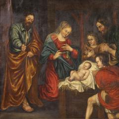Great 17th century French painting Adoration of the Shepherds - 4018582
