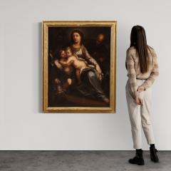 Great 17th century Italian painting Holy Family with the Infant Saint John - 4133808