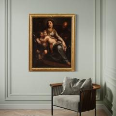 Great 17th century Italian painting Holy Family with the Infant Saint John - 4133813