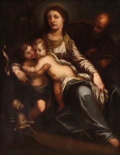 Great 17th century Italian painting Holy Family with the Infant Saint John - 4133996