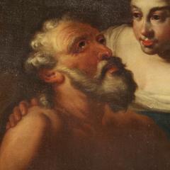 Great 17th century Italian painting Lot and his Daughters - 4249884