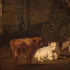 Great 17th century Italian painting bucolic landscape with ruins - 4233962