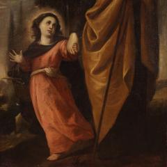 Great 17th century painting Saint Joseph leading baby Jesus by the hand - 3997556