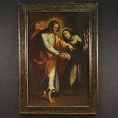 Great 17th century religious painting Christ Appearing to Saint Catherine - 4341696