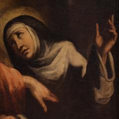Great 17th century religious painting Christ Appearing to Saint Catherine - 4341697