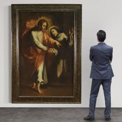 Great 17th century religious painting Christ Appearing to Saint Catherine - 4341699