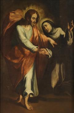Great 17th century religious painting Christ Appearing to Saint Catherine - 4344768