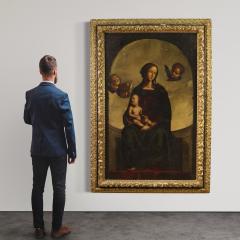 Great 17th century religious painting Madonna with Child and Cherubs - 4259445
