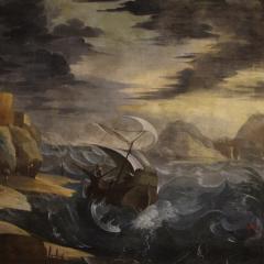 Great 17th century stormy sea marine painting - 4149305