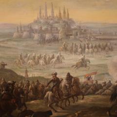 Great 18th century Italian painting battle between Christians and Ottomans - 4332918