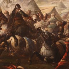 Great 18th century Italian painting battle between Christians and Ottomans - 4332920