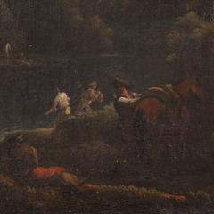 Great 18th century landscape painting with figures - 4129310