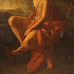 Great 19th century Italian painting Saint John the Baptist - 4046014