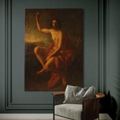 Great 19th century Italian painting Saint John the Baptist - 4046017