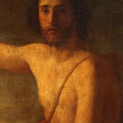 Great 19th century Italian painting Saint John the Baptist - 4046023