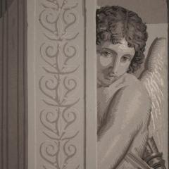Great 19th century mythological grisaille painting Cupid and Psyche - 4122921