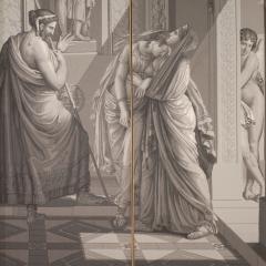 Great 19th century mythological grisaille painting Cupid and Psyche - 4122922