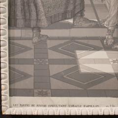 Great 19th century mythological grisaille painting Cupid and Psyche - 4122926