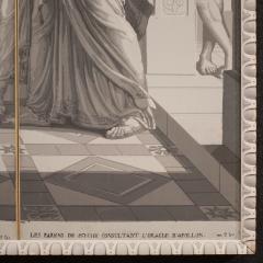 Great 19th century mythological grisaille painting Cupid and Psyche - 4122928