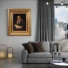 Great 19th century painting portrait of a lady - 4370596