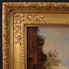 Great Capriccio Painting with Classical Ruins and Figures from the 18th Century - 4027667