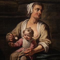 Great Flemish genre scene painting from the 17th century - 4365395