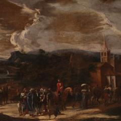 Great Italian landscape painting with figures from the 18th century - 4154980