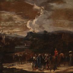 Great Italian landscape painting with figures from the 18th century - 4154984