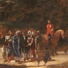 Great Italian landscape painting with figures from the 18th century - 4154986