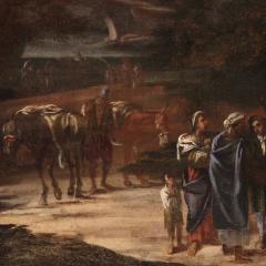 Great Italian landscape painting with figures from the 18th century - 4154990