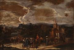Great Italian landscape painting with figures from the 18th century - 4159575