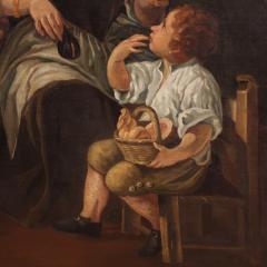 Great Italian painting from the 18th century genre scene with still life - 4142718