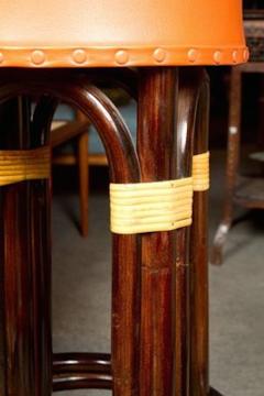 Great Set of Six Tiki Bamboo Bar Stools - 507028