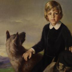Great family portrait painting signed Francisco Ribera and dated 1972 - 4105253