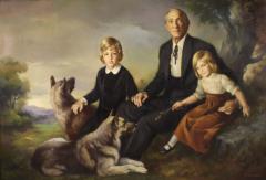 Great family portrait painting signed Francisco Ribera and dated 1972 - 4105732