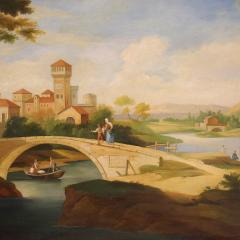 Great landscape painting with figures from the 20th century - 4153308