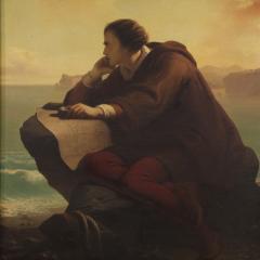 Great painting signed Mauro Conconi and dated 1853 Christopher Columbus - 4179521